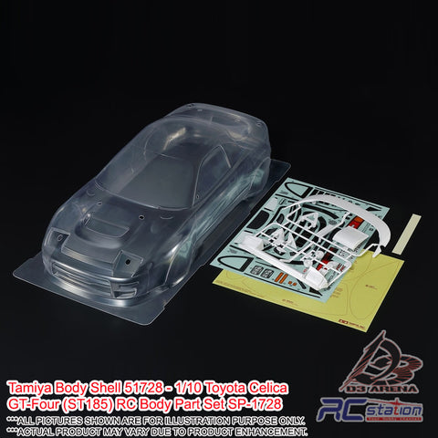 Tamiya Body Shell #51728 - 1/10 Toyota Celica GT-Four (ST185) RC Body Part Set SP-1728