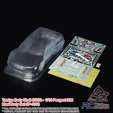 Tamiya Body Shell #51753 - 1/10 Peugeot 306 Maxi Body Set SP-1753