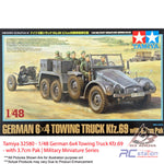 Tamiya #32580 - 1/48 German 6x4 Towing Truck Kfz.69 - with 3.7cm Pak | Military Miniature Series
