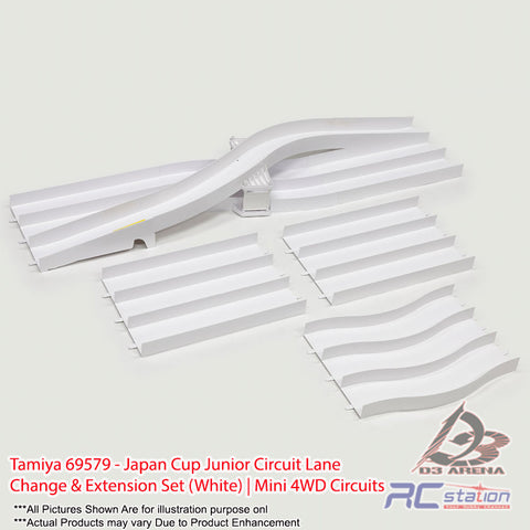 Tamiya #69579 - Japan Cup Junior Circuit Lane Change & Extension Set (White) | Mini 4WD Circuits
