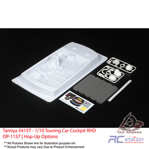 Tamiya #54157 - 1/10 Touring Car Cockpit RHD OP-1157 | Hop-Up Options