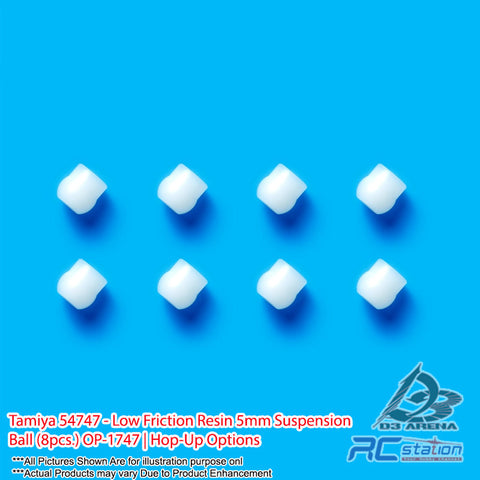 Tamiya #54747 - Low Friction Resin 5mm Suspension Ball (8pcs.) OP-1747 | Hop-Up Options