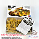 Tamiya #35287 - 1/35 Battle Tank B1 Bis (German Army Type) | Military Miniature Series
