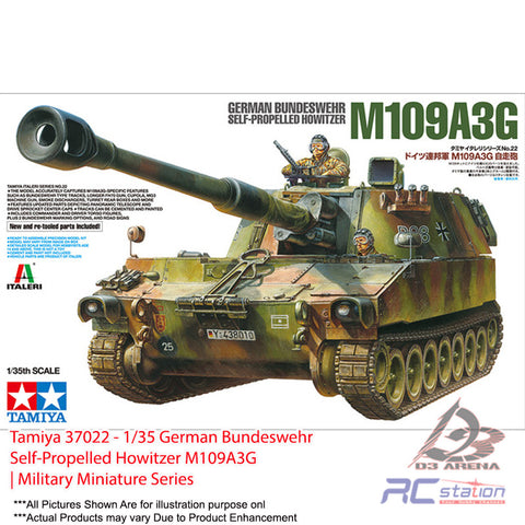 Tamiya #37022 - 1/35 German Bundeswehr Self-Propelled Howitzer M109A3G | Military Miniature Series