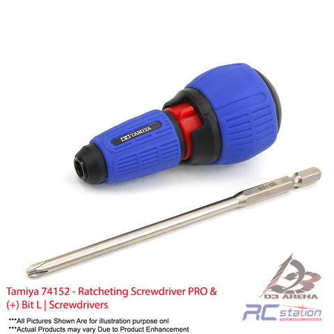 Tamiya #74152 - Ratcheting Screwdriver PRO &(+) Bit L | Screwdrivers
