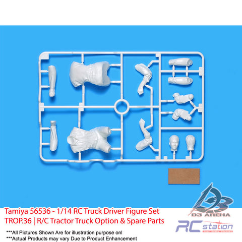 Tamiya #56536 - 1/14 RC Truck Driver Figure Set TROP.36 | R/C Tractor Truck Option & Spare Parts