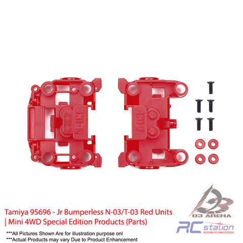 Tamiya #95696 - Jr Bumperless N-03/T-03 Red Units | Mini 4WD Special Edition Products (Parts)