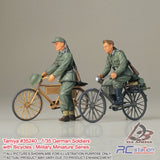 Tamiya Scale Models #35240 - 1/35 German Soldiers with Bicycles | Military Miniature Series