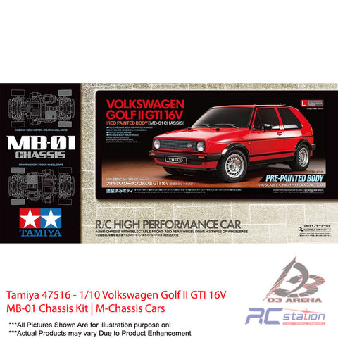 Tamiya #47516 - 1/10 Volkswagen Golf II GTI 16V MB-01 Chassis Kit | M-Chassis Cars