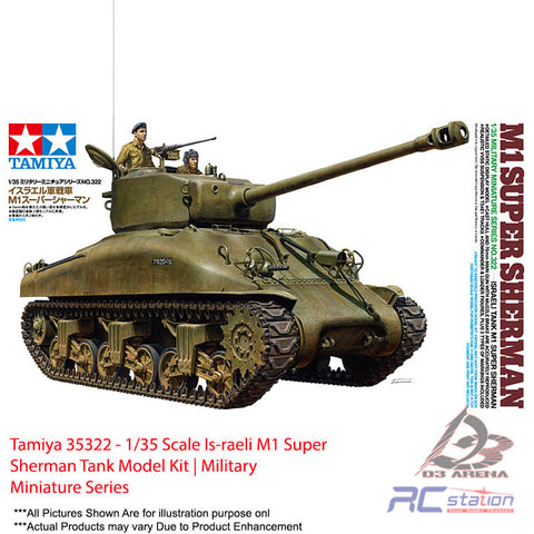 Tamiya #35322 - 1/35 Scale Is-raeli M1 Super Sherman Tank Model Kit | Military Miniature Series