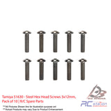 Tamiya #51630 - Steel Hex Head Screws 3x12mm, Pack of 10 | R/C Spare Parts