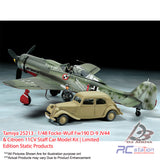 Tamiya #25213 - 1/48 Focke-Wulf Fw190 D-9 JV44 & Citroen 11CV Staff Car Model Kit | Limited Edition Static Products