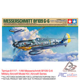 Tamiya #61117 - 1/48 Messerschmitt Bf109 G-6 Military Aircraft Model Kit | Aircraft Series