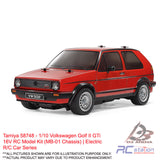 Tamiya #58748 - 1/10 Volkswagen Golf II GTi 16V RC Model Kit (MB-01 Chassis) | Electric R/C Car Series