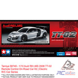 Tamiya #58749 - 1/10 Audi R8 LMS 2008 TT-02 Remote Control On-Road Car Kit | Electric R/C Car Series
