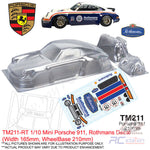 TeamC Racing M-Chassis Clear Body Shell TM211 1/10 Mini Porsche 911 (Width 165mm, WheelBase 210mm)