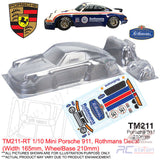 TeamC Racing M-Chassis Clear Body Shell TM211 1/10 Mini Porsche 911 (Width 165mm, WheelBase 210mm)