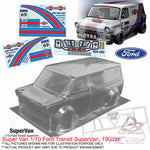 Team C Racing Clear Body Shell Super Van 1/10 Ford Transit SuperVan (Width 190mm, WheelBase 258mm)