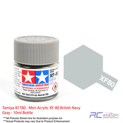 Tamiya Acrylic Mini XF-80 Navy Gray - 10ml Bottle British Navy Gray #81780