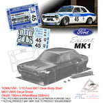 Team C Clear Body Shell TCMK1 1/10 Ford MK1 (Width 190mm, WheelBase 258mm)