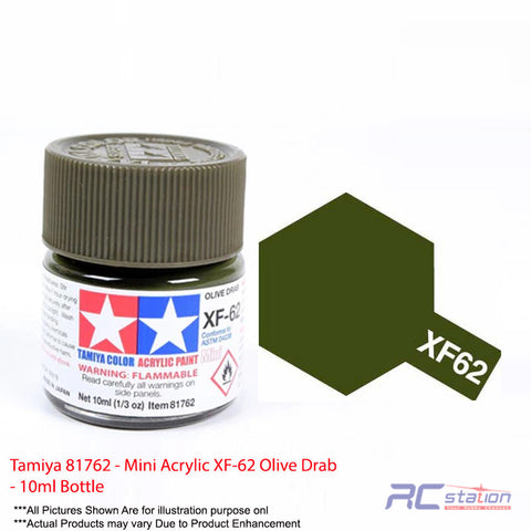 Tamiya Acrylic Mini XF-62 Olive Drab - 10ml Bottle #81762