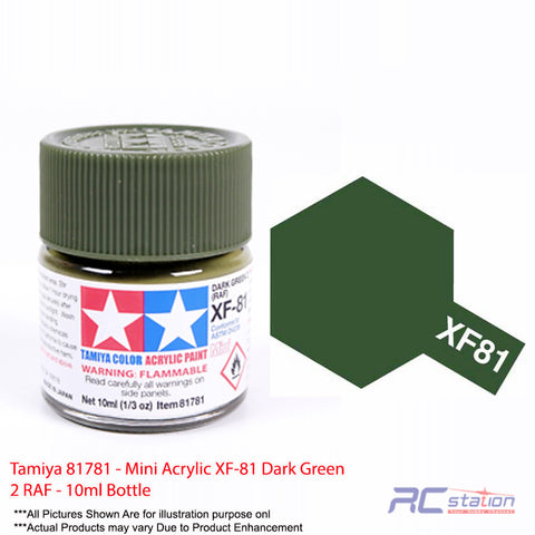 Tamiya Acrylic Mini XF-81 Dark Green - 10ml Bottle Dark Green 2 RAF #81781
