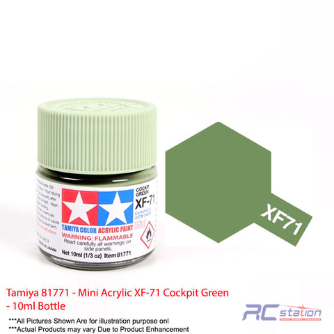 Tamiya Acrylic Mini XF-71 Green - 10ml Bottle Cockpit Green #81771
