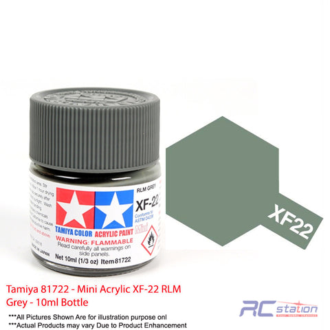 Tamiya #81722 - Mini Acrylic XF-22 RLM Grey - 10ml Bottle