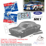 Team C Clear Body Shell TCMK1 1/10 Ford MK1 (Width 190mm, WheelBase 258mm)