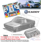 Team C Body Shell 1/10 Clear Body TC016 1/10 Volkswagen Caddy (Width 190mm, WheelBase 258mm)