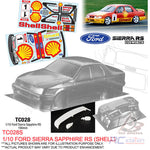 Team C Racing Clear Body Shell TC028 1/10 FORD SIERRA SAPPHIRE RS (Width 190mm, WheelBase 258mm)