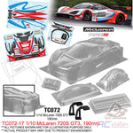 Team C Racing Clear Body Shell TC072 1/10 McLaren 720S GT3 (Width 190mm, WheelBase 258mm)