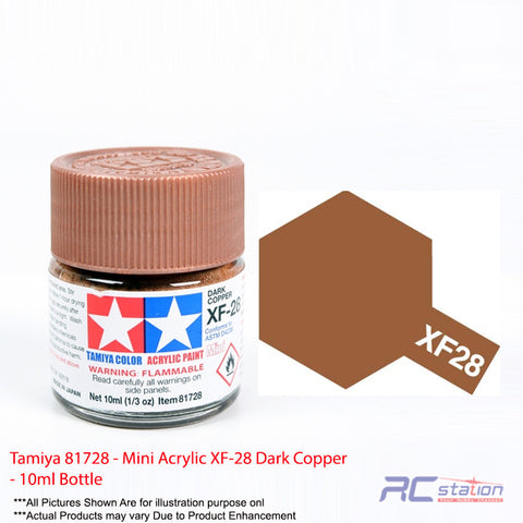 Tamiya #81728 - Mini Acrylic XF-28 Dark Copper - 10ml Bottle