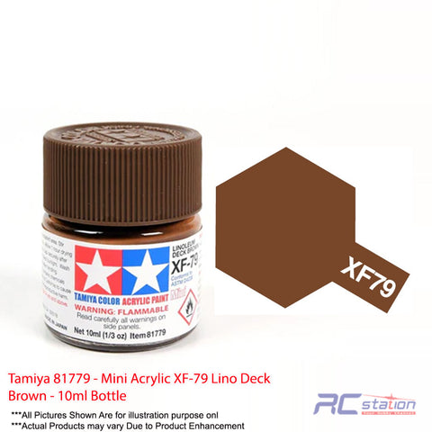 Tamiya Acrylic Mini XF-79 Deck Brown - 10ml Bottle Lin. Deck Brown #81779