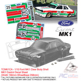 Team C Clear Body Shell TCMK1 1/10 Ford MK1 (Width 190mm, WheelBase 258mm)