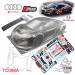 TeamC Racing 1/10 Clear Body Shell TC098 Audi R8 (Width 195mm, WheelBase 258mm)