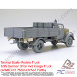 Tamiya Scale Models Truck #25160 - 1/35 German 3Ton 4x2 Cargo Truck (w/ABERR Photo-Etched Parts) [25160]