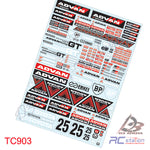 Team C Sticker TC903 1/10 Advan Sticker, A4