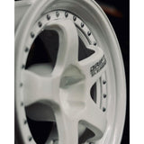 DS Racing #DE-003 - Drift Element Wheel Rim - Adjustable Offset (2pcs) / Triple White with Silver Rivets