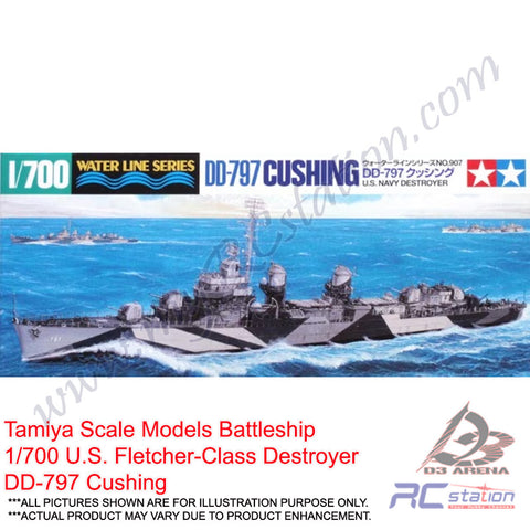 Tamiya Scale Models Battleship #31907 - 1/700 U.S. Fletcher-Class Destroyer DD-797 Cushing [31907]