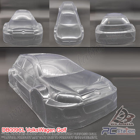 PVC 1/10 Clear Body Shell - Volkswagen Golf W:195 - BD009CL
