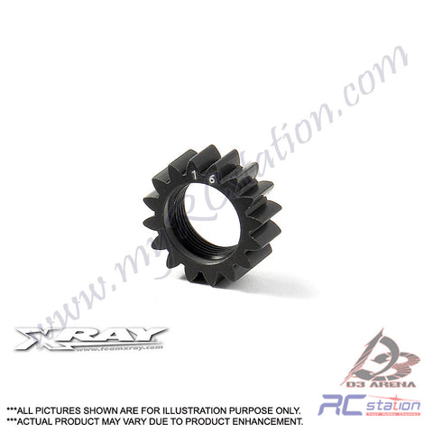 Team Xray #XR-348516 - XCA Alu Pinion Gear - 16T (1st) - 7075 T6 - Hard Coated [XR-348516]