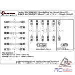 3RACING 3RAC-BE4816/V2 4.8MM BALL END SET - 16MM & 12MM /V2