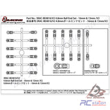 3RACING 3RAC-BE4816/V2 4.8MM BALL END SET - 16MM & 12MM /V2