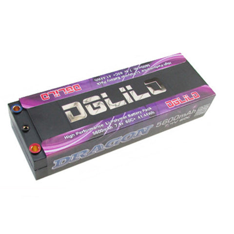 LiPo Battery #DG5600.2S.60HC - DGLILO LIPO 5600mAh 7.4v 60C 41.44WH, HardCase