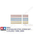 Tamiya #94941 - JR Stainless Steel Screw Set - 3 Colors / 15mm, 30mm [94941]