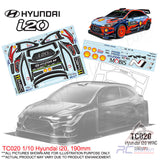 Team C Racing Clear Body Shell TC020 1/10 Hyundai i20 (Width 190mm, WheelBase 258mm)