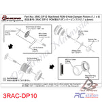 3RACING 3RAC-DP10 MACHINED POM 6 HOLE DAMPER PISTONS (1.1 X 6)