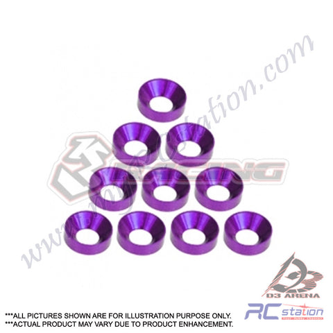 3Racing #3RAC-WC4/PU - Aluminium M4 Countersink Washer (10 Pcs)