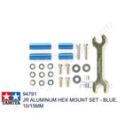 Tamiya #94791 - JR Aluminum Hex Mount Set - Blue, 10/15mm [94791]